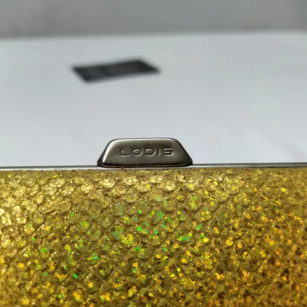 LODIS Yellow Leather Kisslock Framed Long Wallet